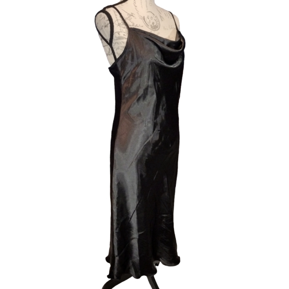 Bebe Satin Cowl Neck Slip Dress